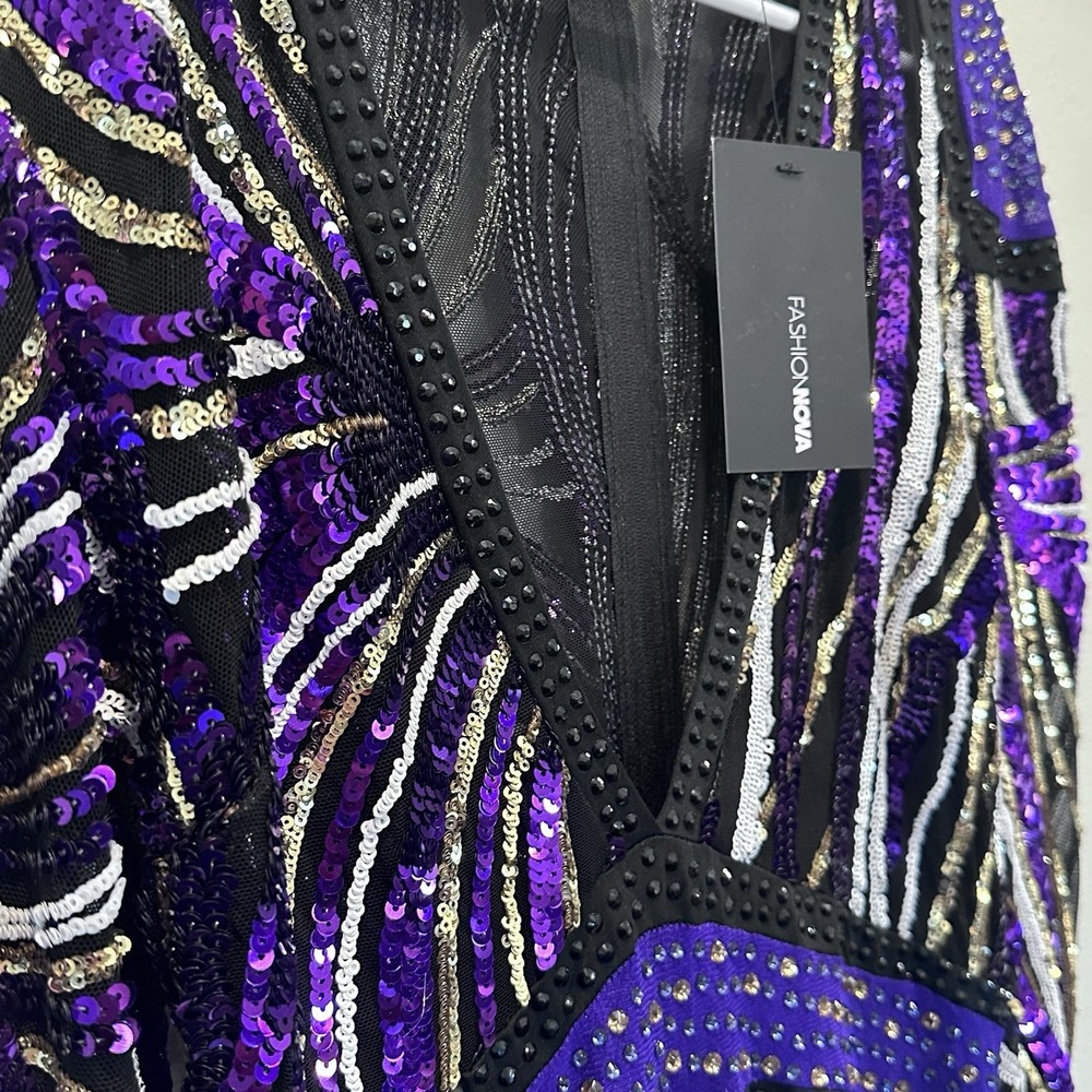 NWT Fashion Nova Women's Medium Multi Color Sequin Dress PROM Party News Year - Picture 5 of 12